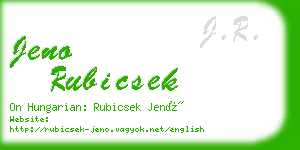 jeno rubicsek business card